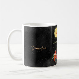 Personalisierte Nacht Himmel Santa in seiner Schli Kaffeetasse