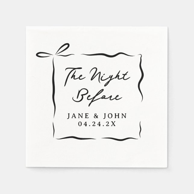 Personalisierte Nacht vor dem Bow Cocktail Napkins Serviette (Vorderseite)