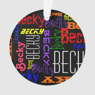 Personalisierte Name-Collage bunt Ornament