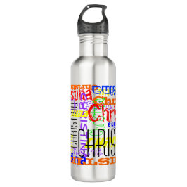 Personalisierte Name-Collage bunt Trinkflasche