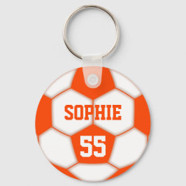 Personalisierte Name Nummer Red Soccer Ball Schlüsselanhänger