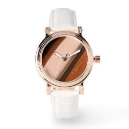 Personalisierte Name Schokolade Toffee Taupe  Armbanduhr