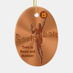 Personalisierte NAME und NUMMER Basketball-Ornamen Keramikornament