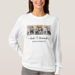 Personalisierte Namen 3 Fotocollage Beste Freunde T-Shirt