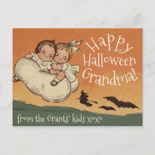 Personalisierte Namen Halloween-Grußkarte Vintage  Postkarte