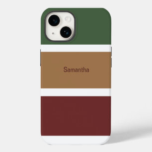 Personalisierte Namen Herbstblockfarben iPhone 14 Hülle