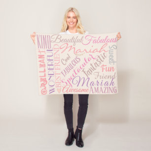 Personalisierte Namen und Worte der Liebe und Freu Fleecedecke