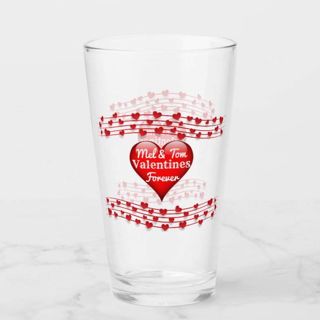 Personalisierte Namen Valentines Forever Glass Cup Glas (Vorderseite)