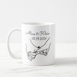 Personalisierte Namen von händchenhaltenden Paaren Kaffeetasse
