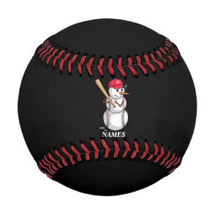 Personalisierte Namens-Baseball-Schneemann-Kugeln Baseball