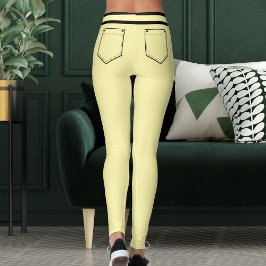 Personalisierte Namens-Creme und schwarze Streifen Leggings