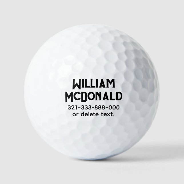 Personalisierte Namens-Golfbälle Vorlage ART DECO  Golfball (Vorderseite)