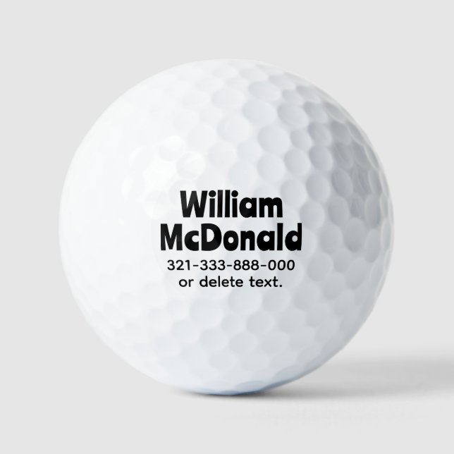 Personalisierte Namens-Golfbälle Vorlage FUN RETRO Golfball (Vorderseite)