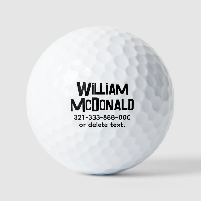 Personalisierte Namens-Golfbälle Vorlage FUN RETRO Golfball (Vorderseite)