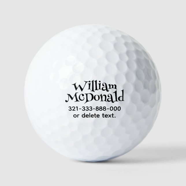 Personalisierte Namens-Golfbälle Vorlage FUN RETRO Golfball (Vorderseite)