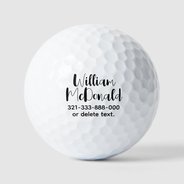 Personalisierte Namens-Golfbälle Vorlage SCRIPT 34 Golfball (Vorderseite)
