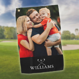 Personalisierte Namens-Golfschläger-Foto Golfhandtuch