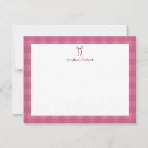 Personalisierte Namens-Karte mit rosa Schleife Mitteilungskarte