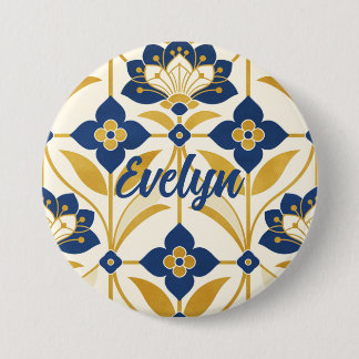 Personalisierte Namens-Kunst im Art Deco-Stil in M Button