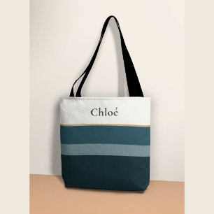 Personalisierte Namens-Tasche – Elegantes Streifen Tasche