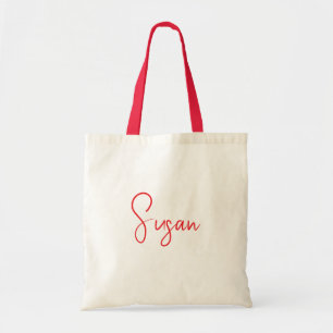 Personalisierte Namens-Tasche mit rotem Schriftzug Tragetasche
