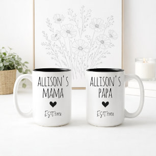 Personalisierte Namens-Tasse als Geschenk für die  Zweifarbige Tasse
