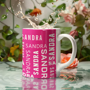 Personalisierte Namens-Typografie Rosa Kaffeetasse