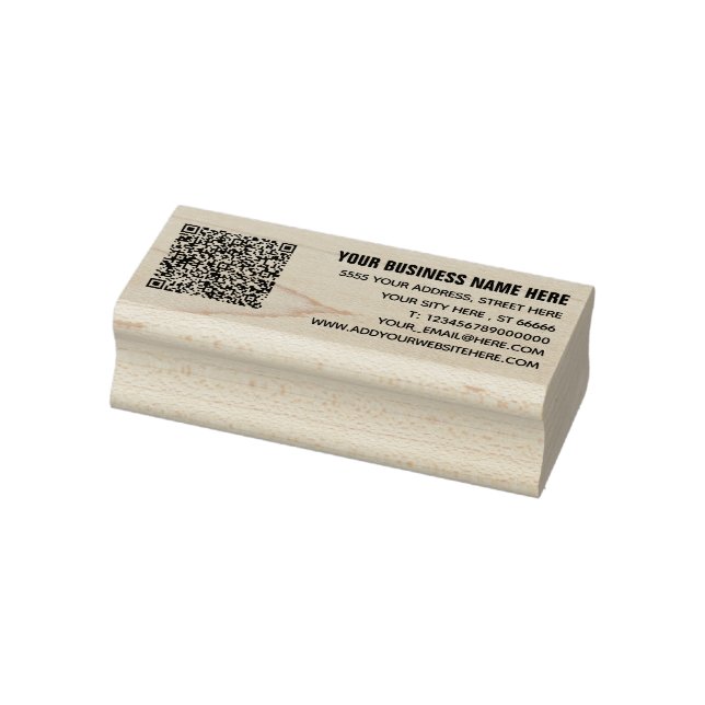 Personalisierte Namensadresse QR Code Briefmarke Gummistempel (Stempel)
