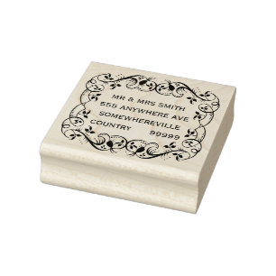Personalisierte Namensadressen-hölzerner Gummistempel