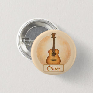 Personalisierte Namensakustikgitarre für Musiklieb Button