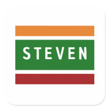 Personalisierte Namensaufkleber Retro-Streifen-Abz