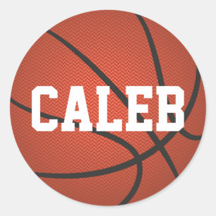 Personalisierte Namensbasketball-Aufkleber Runder Aufkleber