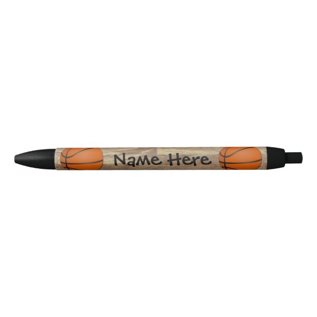 Personalisierte Namensbasketball-Orange/Brown Kugelschreiber (Vorderseite)