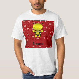 Personalisierte Namensbienenrotschneeflocken T-Shirt