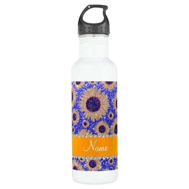 Personalisierte Namensblaue Trinkflasche (Vorderseite)