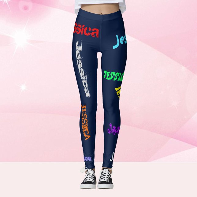 Personalisierte Namensbuchstaben Leggings Schwarz (Von Creator hochgeladen)