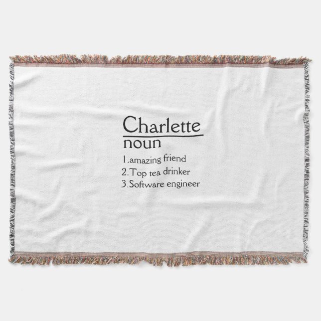 Personalisierte Namensdefinition Decke (Vorderseite)