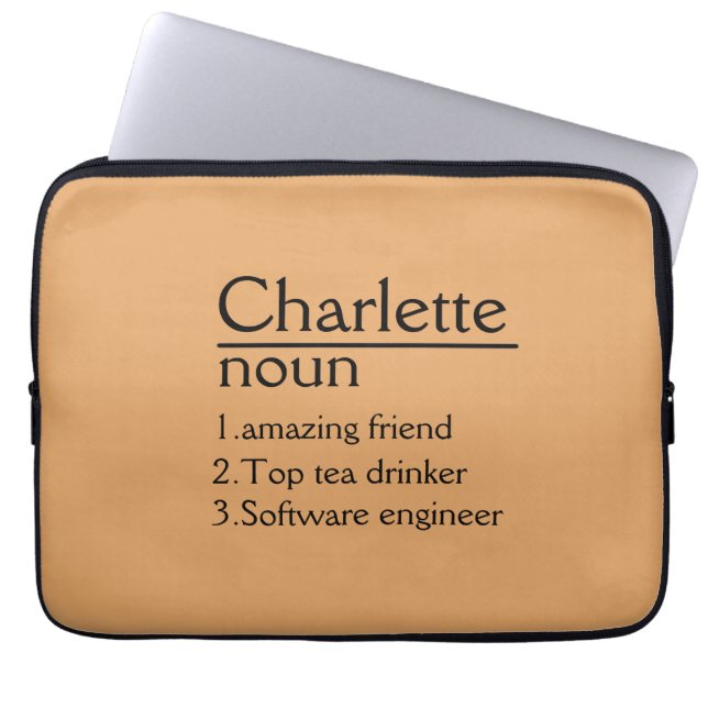 Personalisierte Namensdefinition Elektronische Ver Laptopschutzhülle (Vorderseite)