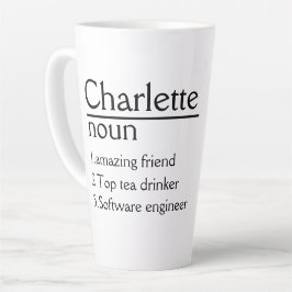 Personalisierte Namensdefinition Latte Tasse