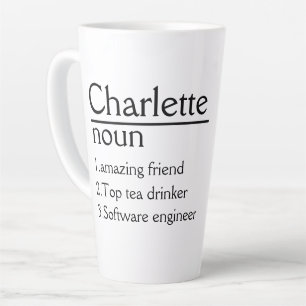 Personalisierte Namensdefinition Latte Tasse