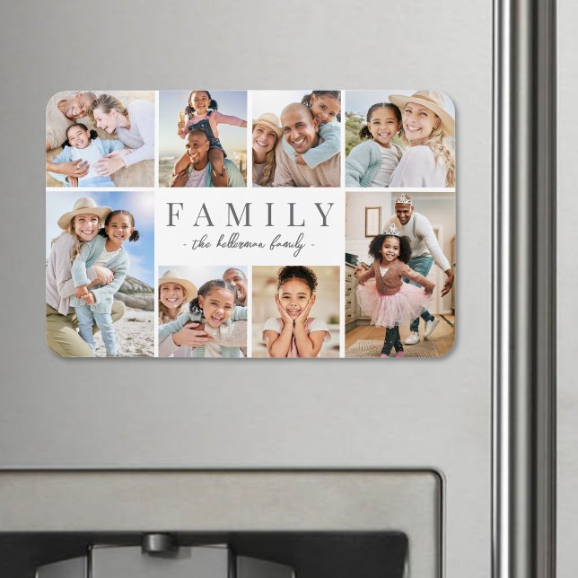 Personalisierte Namensfamilie FotoCollage Magnet (Personalized Name Family Photo Collage Magnet)