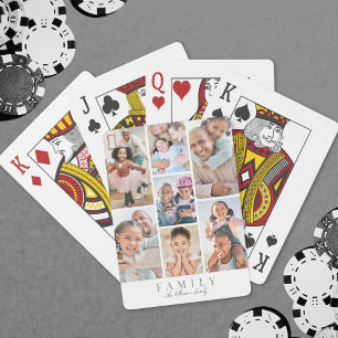 Personalisierte Namensfamilie FotoCollage Spielkarten