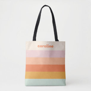 Personalisierte Namensfarbige Streifen Retro Paste Tasche