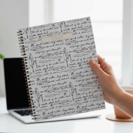 Personalisierte Namensfedern & Tinte Gold weiß Sch Notizbuch