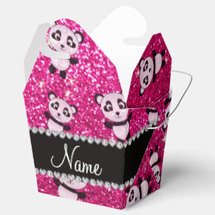 Personalisierte NamensGlitterneonpandas des heiße Geschenkschachtel