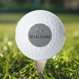 Personalisierte Namensgolfschläger Grau Golfball