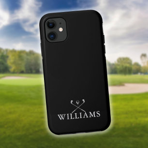Personalisierte Namensgolfschläger Schwarz und Wei Case-Mate iPhone Hülle