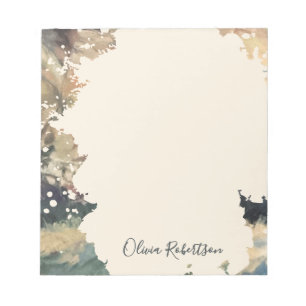 Personalisierte Namenskalligrafie Boho-Aquarell He Notizblock