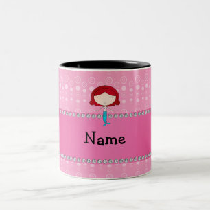 Personalisierte Namensmeerjungfraurosablasen Zweifarbige Tasse