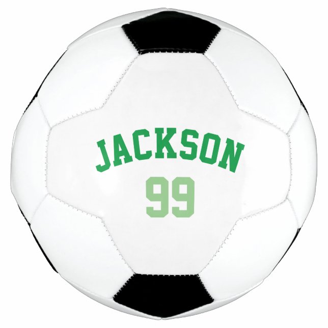 Personalisierte Namensnummer Minimalgrün Fußball (Vorderseite)